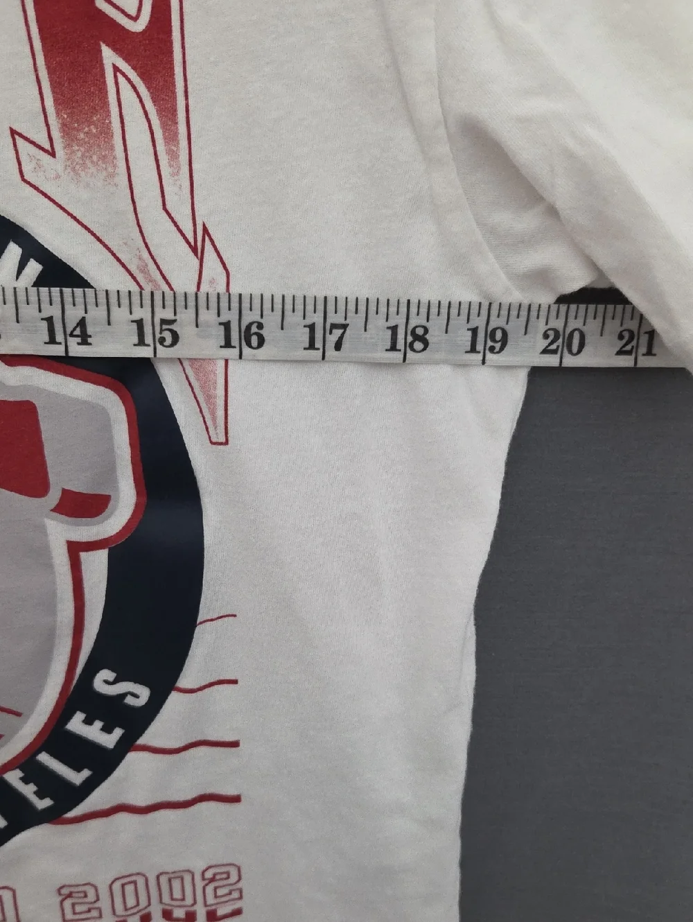 True Religion White Tee with Red‎ and Navy Graphic Logo